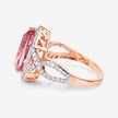 5.34 Carat Genuine Morganite and White Diamond 14K Rose Gold Ring