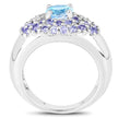 2.78 Carat Genuine Blue Topaz and Tanzanite .925 Sterling Silver Ring
