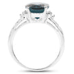 2.64 Carat Genuine London Blue Topaz and White Topaz .925 Sterling Silver Ring