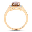 IGI Certified 2.19 Carat Genuine Brown Diamond Center and 0.36cttw White Diamond 18K Yellow Gold Ring (2.55cttw)