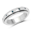 0.14 Carat Genuine Blue Diamond .925 Sterling Silver Ring