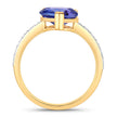 2.40 Carat Genuine Tanzanite and White Diamond 14K Yellow Gold Ring
