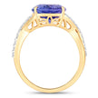 5.19 Carat Genuine Tanzanite and White Diamond 14K Yellow Gold Ring
