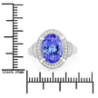 4.31 Carat Genuine Tanzanite and White Diamond 14K White Gold Ring
