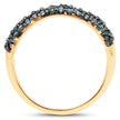 14K Yellow Gold Plated 0.65 Carat Genuine Blue Diamond .925 Sterling Silver Ring