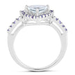 1.41 Carat Genuine Aquamarine & Tanzanite .925 Sterling Silver Ring