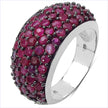 3.58 Carat Genuine Ruby & White Diamond .925 Sterling Silver Ring