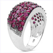3.58 Carat Genuine Ruby & White Diamond .925 Sterling Silver Ring