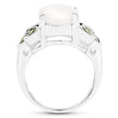 4.52 Carat Genuine Opal and Chrome Diopside .925 Sterling Silver Ring