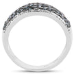 0.80 Carat Genuine Blue Diamond and White Diamond .925 Sterling Silver Ring