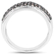0.87 Carat Genuine Champagne Diamond and White Diamond .925 Sterling Silver Ring