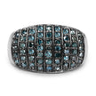 0.83 Carat Genuine Blue Diamond and White Diamond .925 Sterling Silver Ring