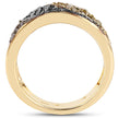 14K Yellow Gold Plated 1.25 Carat Genuine Black Diamond, Champagne Diamond & Yellow Diamond .925 Sterling Silver Ring