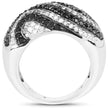 1.26 Carat Genuine Black Diamond and White Diamond .925 Sterling Silver Ring