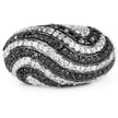 1.26 Carat Genuine Black Diamond and White Diamond .925 Sterling Silver Ring