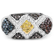 0.61 Carat Genuine Multi Diamond .925 Sterling Silver Ring