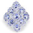 3.31 Carat Genuine Tanzanite .925 Sterling Silver Ring