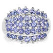 2.35 Carat Genuine Tanzanite .925 Sterling Silver Ring