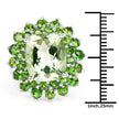 9.89 Carat Genuine Green Amethyst and Chrome Diopside .925 Sterling Silver Ring
