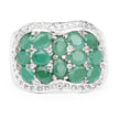 2.20 Carat Genuine Emerald & White Topaz .925 Sterling Silver Ring
