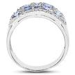 2.62 Carat Genuine Tanzanite and White Topaz .925 Sterling Silver Ring