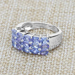 2.55 Carat Genuine Tanzanite .925 Sterling Silver Ring