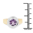 14K Yellow Gold Plated 2.25 Carat Genuine Amethyst .925 Sterling Silver Ring