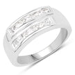 0.70 Carat Genuine White Sapphire .925 Sterling Silver Ring