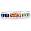 1.08 Carat Genuine Multi Sapphire .925 Sterling Silver Ring