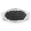 0.46 Carat Genuine Black Diamond and White Diamond .925 Sterling Silver Ring
