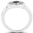 0.20 Carat Genuine Black Diamond and White Diamond .925 Sterling Silver Ring