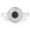0.20 Carat Genuine Black Diamond and White Diamond .925 Sterling Silver Ring