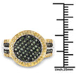 0.44 Carat Genuine Green Diamond and Yellow Diamond .925 Sterling Silver Ring