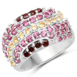 2.35 Carat Genuine Multi Stone .925 Sterling Silver Ring