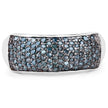 0.42 Carat Genuine Blue Diamond .925 Sterling Silver Ring