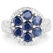 2.10 Carat Genuine Blue Sapphire .925 Sterling Silver Ring