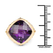 14K Yellow Gold Plated 8.40 Carat Genuine Amethyst .925 Sterling Silver Ring