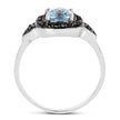 1.19 Carat Genuine Swiss Blue Topaz & Black Diamond .925 Sterling Silver Ring