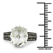 4.41 Carat Genuine Green Amethyst and Green Diamond .925 Sterling Silver Ring