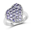 1.63 Carat Genuine Tanzanite .925 Sterling Silver Ring