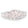 1.34 Carat Genuine Morganite and White Topaz .925 Sterling Silver Ring