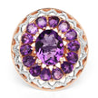 14K Rose Gold Plated 4.30 Carat Genuine Amethyst .925 Sterling Silver Ring