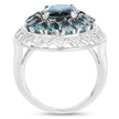 5.98 Carat Genuine London Blue Topaz .925 Sterling Silver Ring