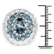 5.98 Carat Genuine London Blue Topaz .925 Sterling Silver Ring