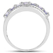 1.44 Carat Genuine Tanzanite & White Topaz .925 Sterling Silver Ring