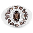1.90 Carat Genuine Smoky Quartz .925 Sterling Silver Ring