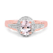 14K Rose Gold Plated 0.73 Carat Genuine Morganite & White Topaz .925 Sterling Silver Ring