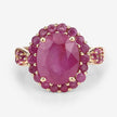 5.09 Carat Glass Filled Ruby and Ruby .925 Sterling Silver Ring