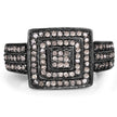 0.42 Carat Genuine Champagne Diamond .925 Sterling Silver Ring