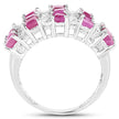 4.14 Carat Genuine Ruby and White Topaz .925 Sterling Silver Ring